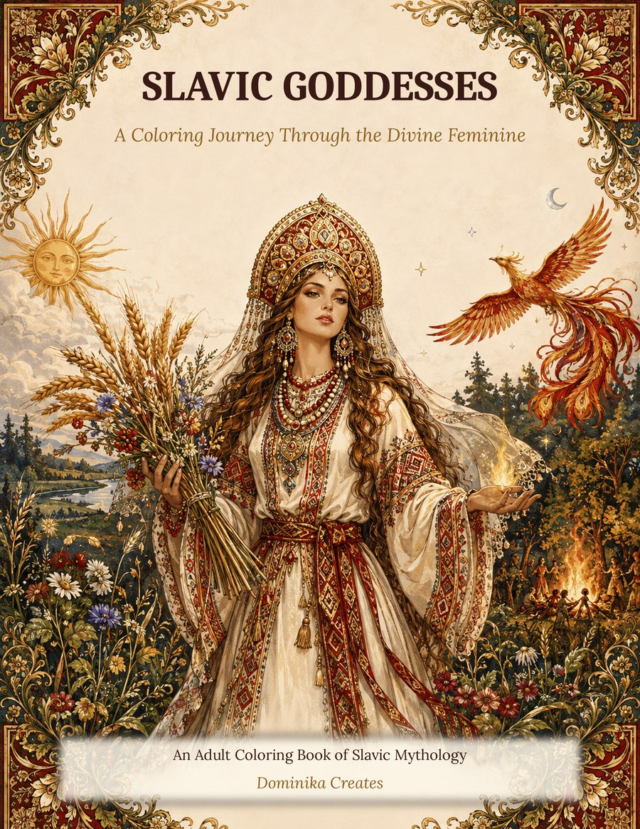 Cover of Slavic Goddesses: A Coloring Journey Through the Divine Feminine